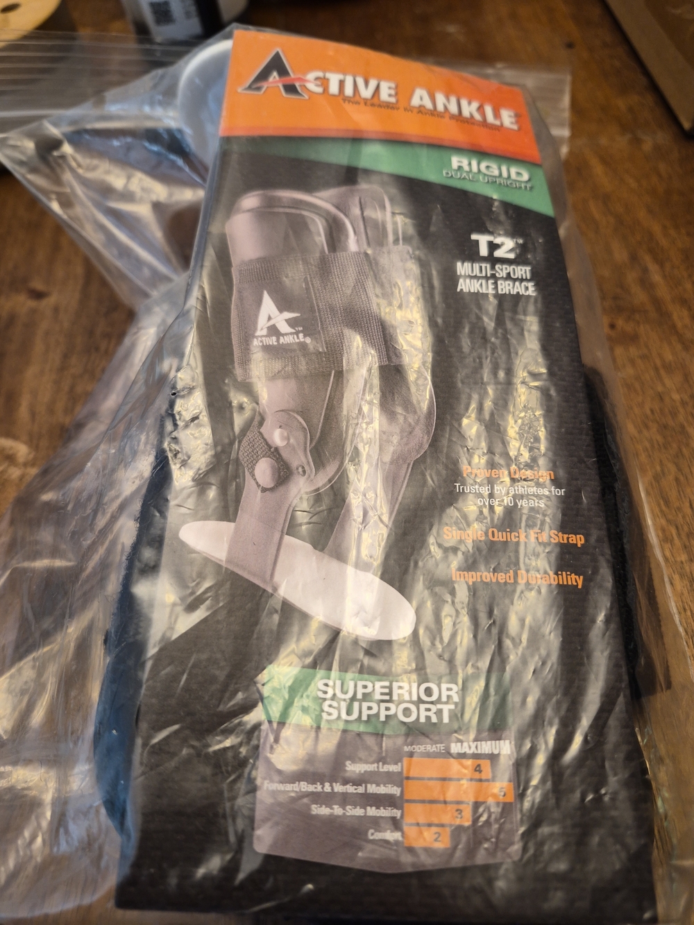 T2 Rigid Multi-Sport Ankle Brace - Black